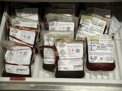 Image: Blood bags tagged with radio nodes (Photo courtesy of Fraunhofer IIS).